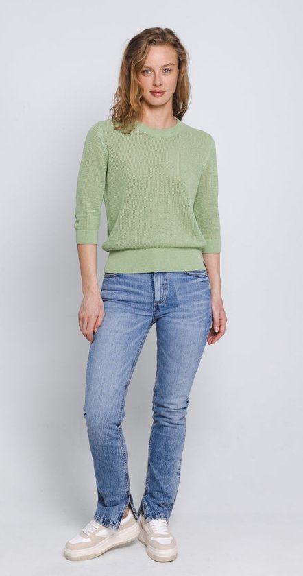 Loop.a Life | NETTING CREW NECK SWEATER | Light Green