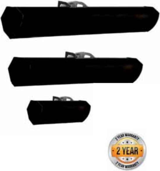 Welltherm Blackheater HP Glas Zwart 1300 watts