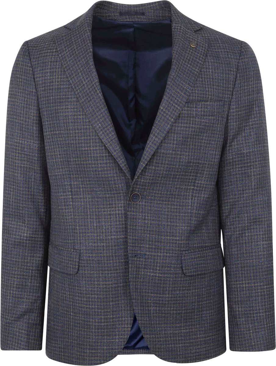 Suitable Colbert Royal Bruin Blauw - Maat 46 - Heren blazer