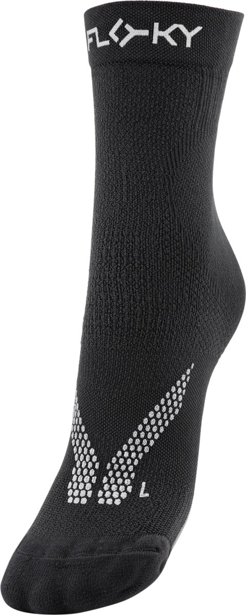 Floky Socks - S-PRINT Fietssokken (Zwart) - Compressie - Antislip - Voorkomen van blessures - Betere stabiliteit - Sneller Herstel