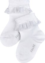 FALKE Romantic Lace eenkleurig katoen sokken baby wit - maat 62-68