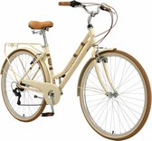 Bikestar 28 inch, 7 sp derailleur retro damesfiets, beige