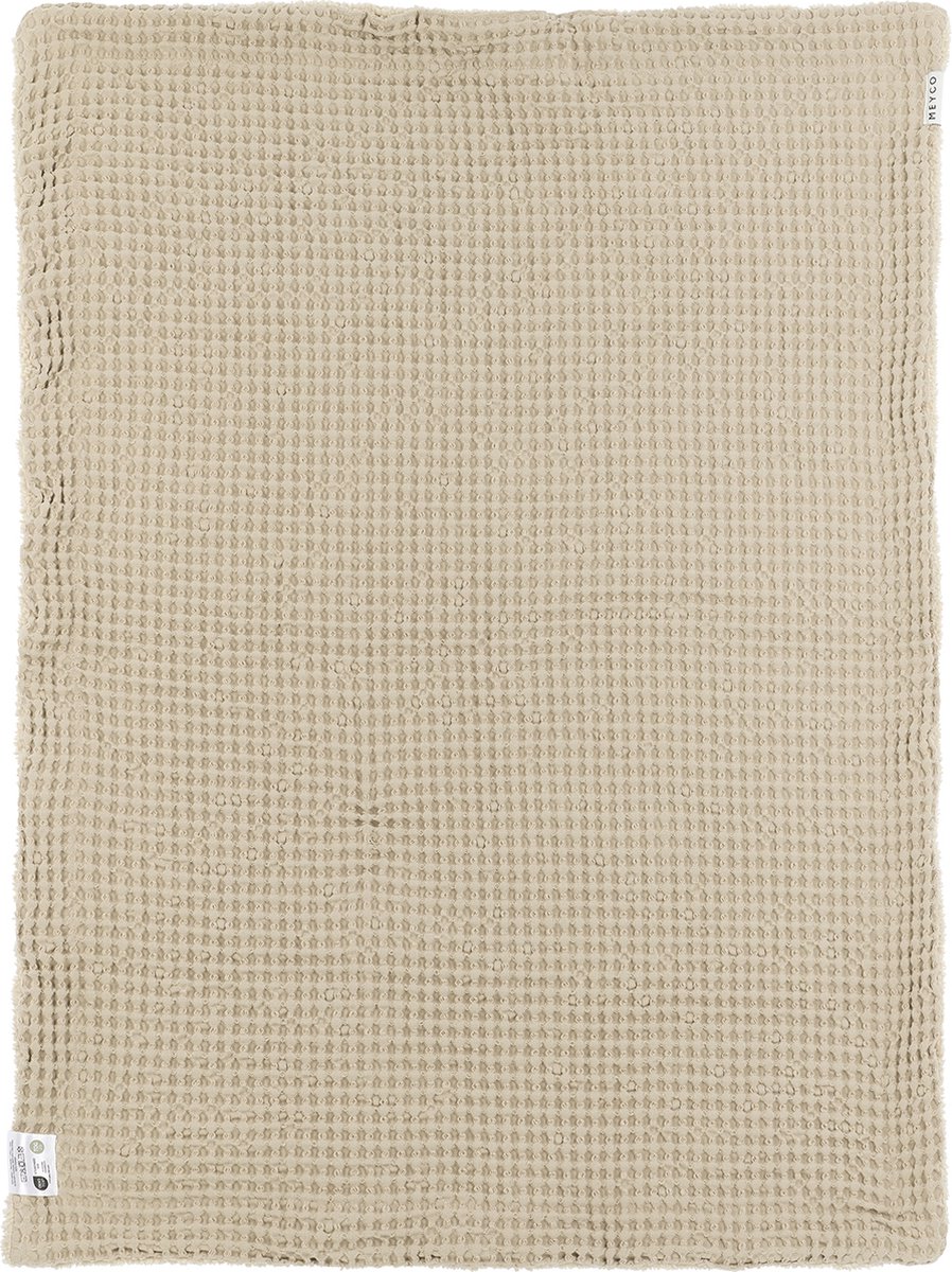 Meyco Baby Wafel Teddy ledikant deken - sand - 100x150cm - 2.0 TOG – foto 2