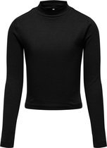 ONLY KOGLINEA LIFE L/S SHORT TOP JRS Meisjes T-shirt - Black - Maat 110/116