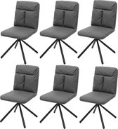 Set van 6 eetkamerstoelen MCW-G58, keukenstoel, draaibare autostoel textiel/stof ~ grijs