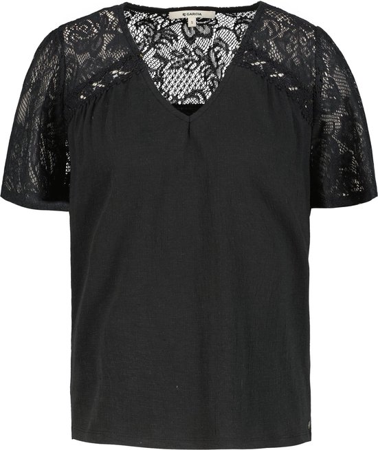 Garcia T-shirt T Shirt Avec Dentelle G30007 60 Noir Taille Femme - S