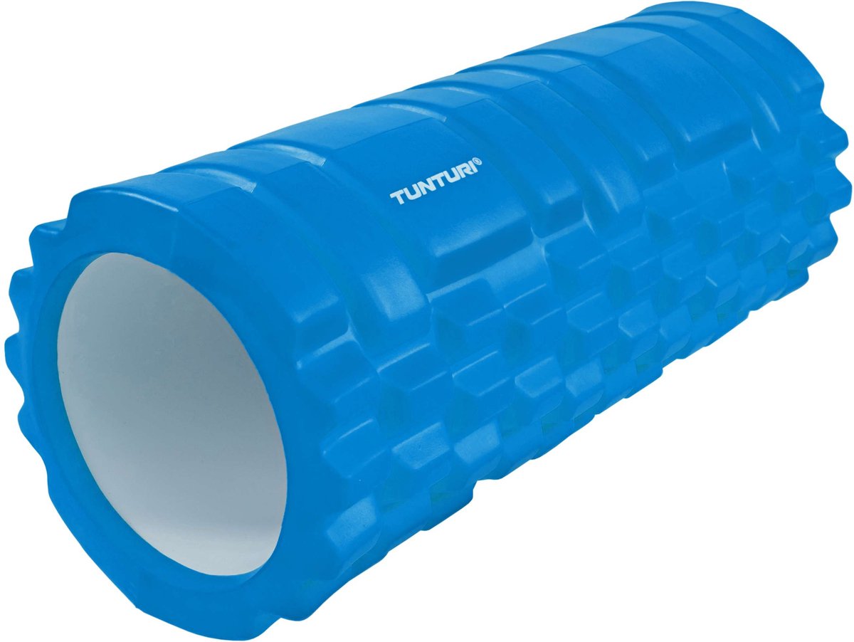 Tunturi Yoga Grid Foam Roller - Foam roller the grid - Foamroller - Fitness Roller - 33cm - Blauw - Incl. gratis fitness app - Tunturi