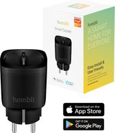 Hombli Slimme Stekker - 220V - WiFi - Timerfunctie - Compitabel met Amazon Alexa en Google Home - Bediening via Hombli App - 1 stuks - Zwart