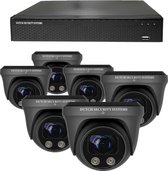 Draadloze Beveiligingscamera Set - 6x PRO Dome Camera - UltraHD 4K - Sony 8MP - Zwart - Buiten & Binnen - Met Nachtzicht - Incl. Recorder & App