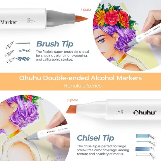 Ohuhu brush tip marker online