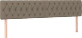 vidaXL Têtes de lit 2 pièces 90x7x78/88 cm Tissu Taupe - Tête de lit - Têtes de lit - Tête de lit - Tête de lit en bois
