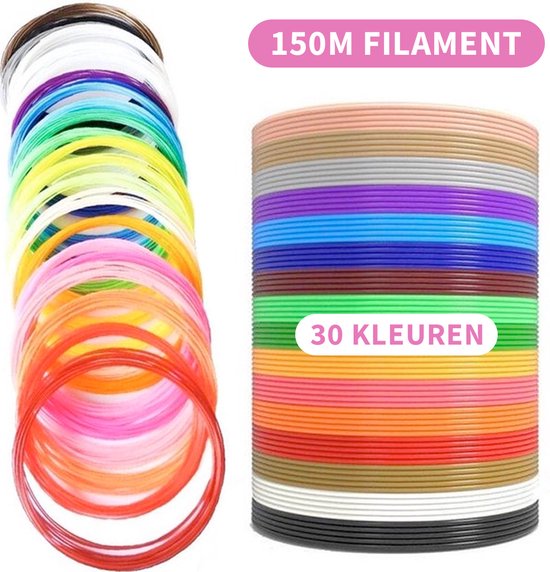Fleau Kids 3D Pen Filament - 150 Meter - 30 Kleuren - PLA Vullingen 1.75mm  -... | bol.com