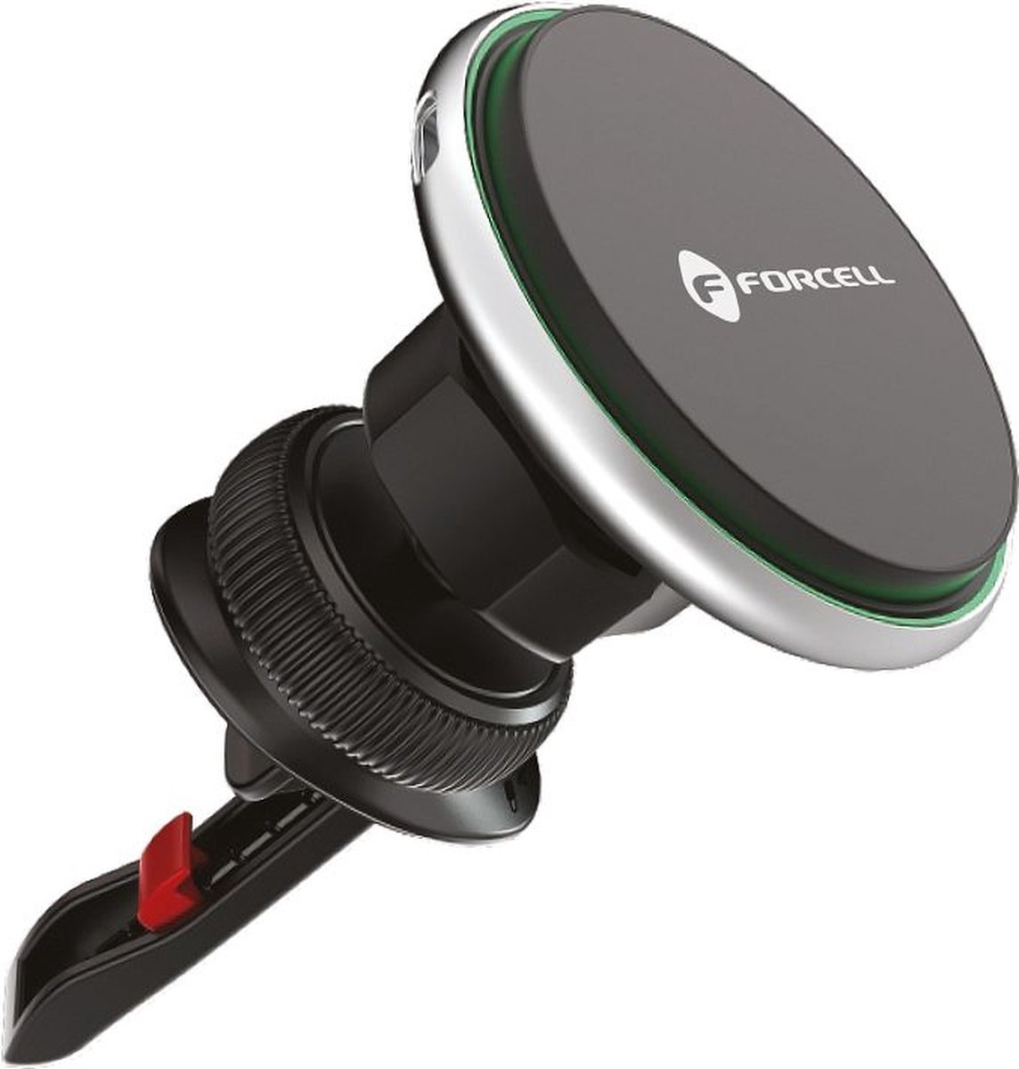 Forcell - Autohouder geschikt voor Telefoon met Magsafe Magneet - Draadloze oplader - Ventilatierooster - 15W - Zwart