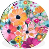 WallCircle - Wandcirkel - Muurcirkel - Bloemen - Schilderij - Natuur - Botanisch - Aluminium - Dibond - ⌀ 90 cm - Binnen en Buiten