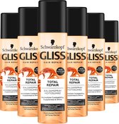 Gliss - Anti-Klit Spray - Total Repair 19 - Haarverzorging - Leave-in-Conditioner - 6x 200 ml - Voordeelverpakking