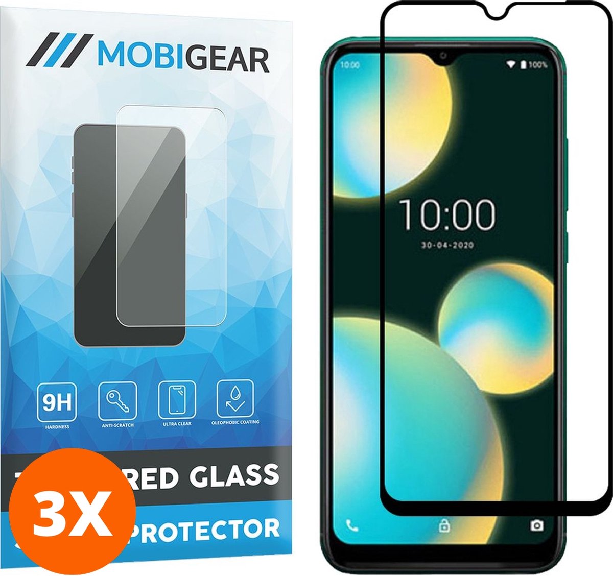 Mobigear Screenprotector geschikt voor Wiko View 4 Glazen | Mobigear Premium Screenprotector - Case Friendly - Zwart (3-Pack)