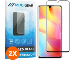 Mobigear Screenprotector geschikt voor Xiaomi Mi Note 10 Lite Glazen | Mobigear Premium Screenprotector - Case Friendly - Zwart (2-Pack)