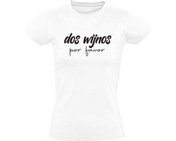 Dos Wijnos por favor Dames T-shirt | wijn | wijnen | spanje | ibiza | mallorca | spaans | mexico | vakantie | Shirt