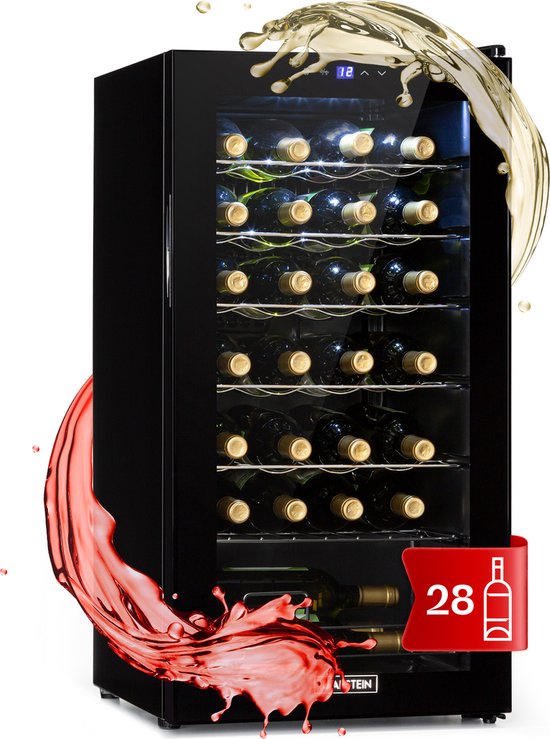 Koelkast: Klarstein Shiraz 28 Uno Wijnkoelkast - 74 liter - Geschikt voor 28 flessen - Met touch bediening - 5-18°C, van het merk Klarstein