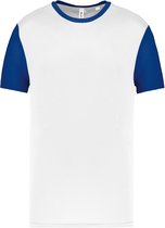 Tweekleurig herenshirt jersey met korte mouwen 'Proact' White/Dark Royal Blue - XL