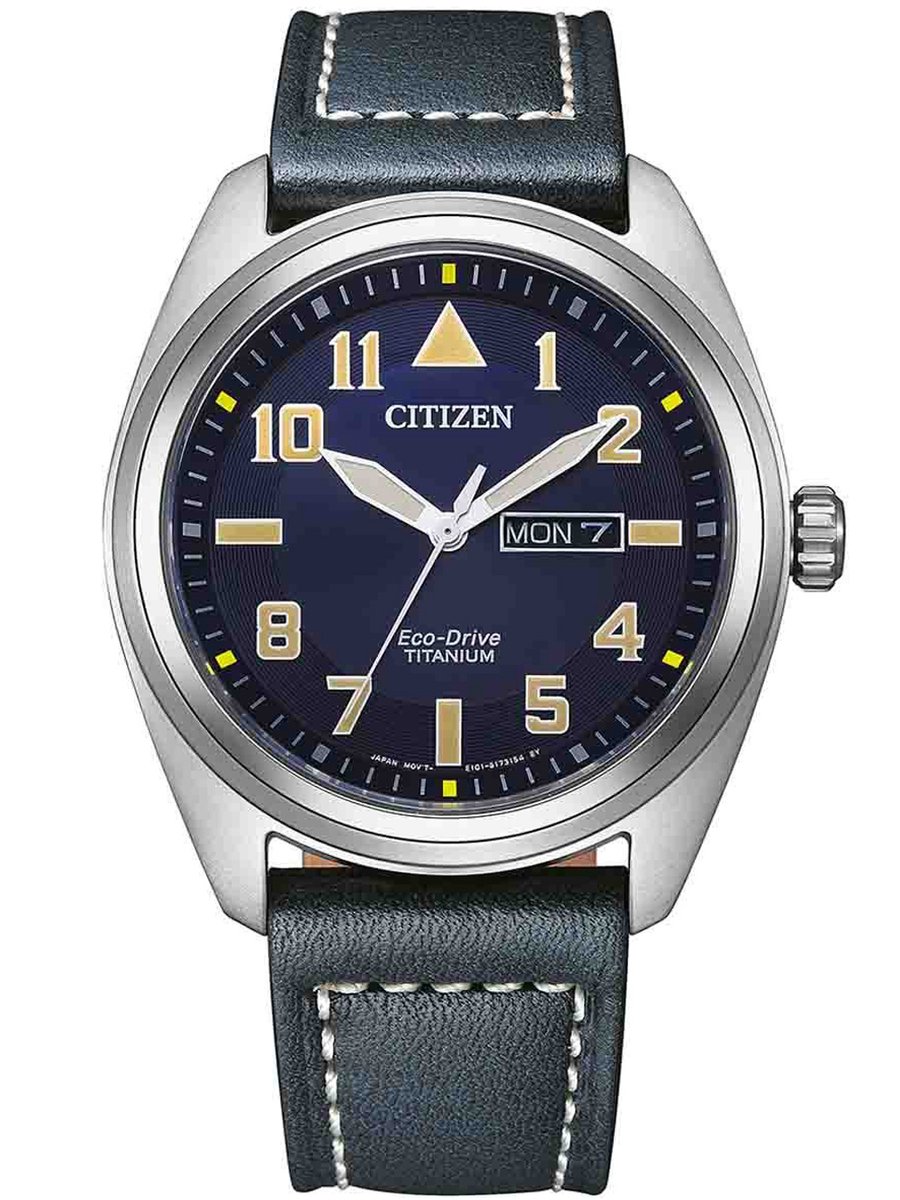 Citizen BM8560-45L Horloge - Leer - Blauw - Ø 42 mm