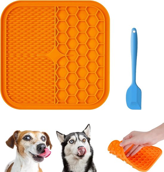 Likmat voor honden met zuignap, 3 stuks likmat voor honden met spatel