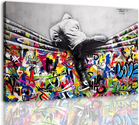 Toile Banksy, art mural, abstrait, graffiti, art de rue, toile