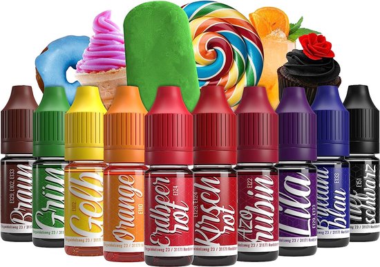 Colorant alimentaire liquide hautement concentr - palette de couleurs  varies - 10 ml... | bol