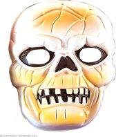 Widmann - Spook & Skelet Kostuum - Spookachtig Schedel Plastic Masker - Wit / Beige - Halloween - Verkleedkleding