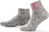 SOXS.co® Wollen sokken | SOX3103 | Grijs | Enkelhoogte | Maat 37-41 | Bubble gum label