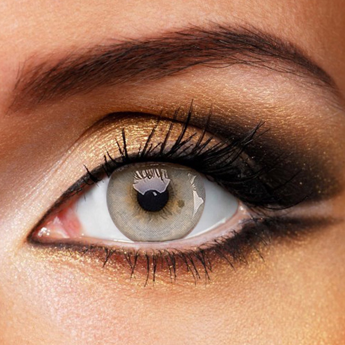 Fashionlens® kleurlenzen - Clear Icy Grey - jaarlenzen met lenshouder - grijze contactlenzen