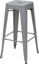 Set van 4 barkrukken MCW-A73, barkruk tegenkruk, metalen industrieel ontwerp stapelbaar ~ grijs