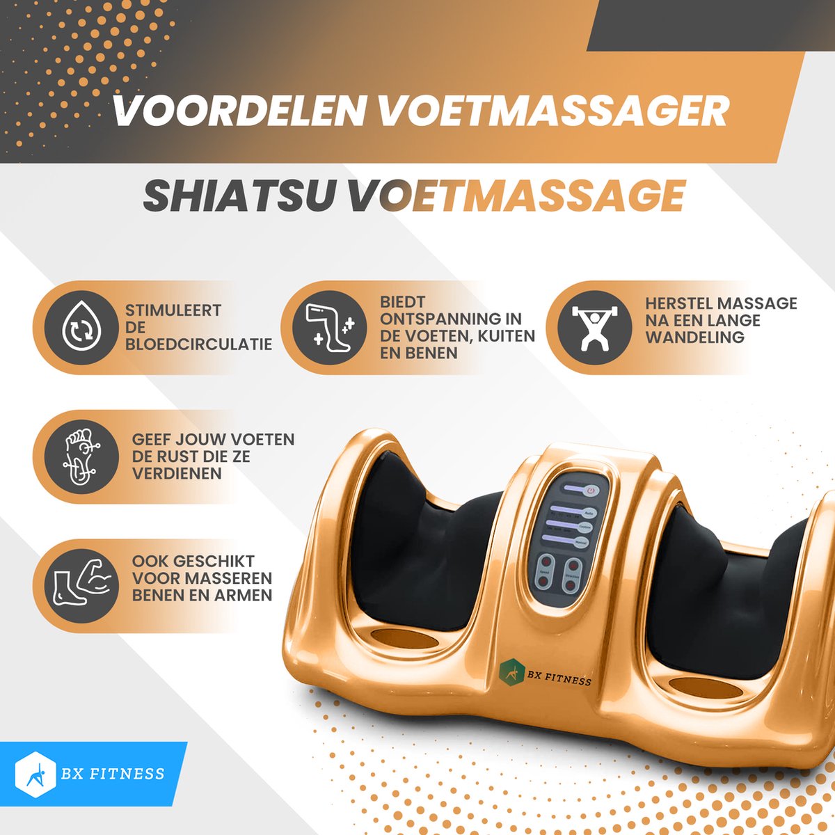 Bol.com BX Fitness® 3D Foot Massage Device-Goud aanbieding