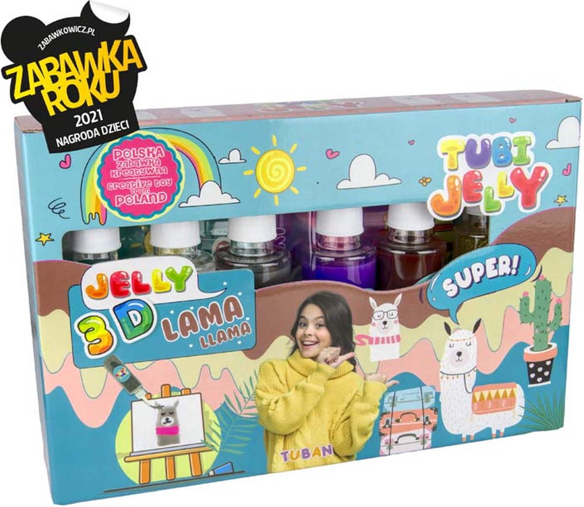 TUBI JELLY SET WITH 6 COLORS LLAMA