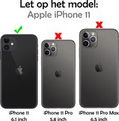 Hoesje Geschikt voor iPhone 11 Hoesje Magnetische Adsorptie Back Case - Hoes Geschikt voor iPhone 11 Hoesje Met Metalen Frame - Zwart - 2 Stuks