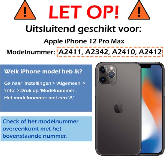 Coque iPhone 12 Pro Max Coque Arrière Magnétique - Coque iPhone 12 Pro Max Avec Glas Trempé Double Face - Zwart