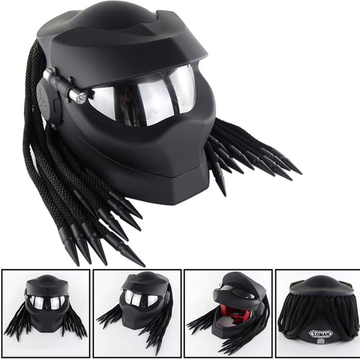 Casque de moto Predator Predator Braid Hair, Casque de motocross intégral à  visage... | bol
