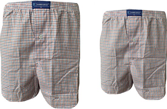 Embrator mannen Boxershorts 2-stuks geruit maat M