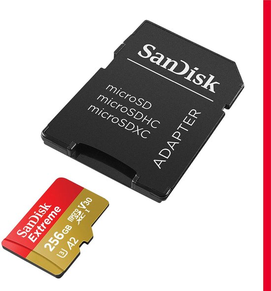 SanDisk Extreme - MicroSDXC - 256GB - Inclusief SD Adapter