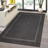 Flycarpets Capri Buitentapijt - Buitenkleed - Vloerkleed Voor Binnen & Buiten - Weer en UV bestendig - Perfect voor Balkon, Terras en Serre - Zwart - 160x230 cm