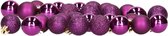 Decoris Petites boules de Noël - 28x - 3 cm - plastique - violet