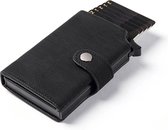 Porte-cartes Extensible | Noir | Titulaire de la carte | Porte-cartes de crédit | RFID | Cuir | Convient pour 8 cartes | Billets | Porte-carte de crédit RFID
