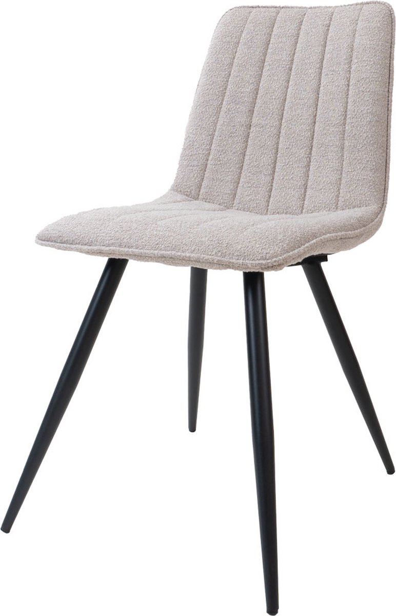 Home67 Eetkamerstoel Joppe Natural - Bouclé Kuipstoel in Scandinavische / Hotel Chique Stijl Beige