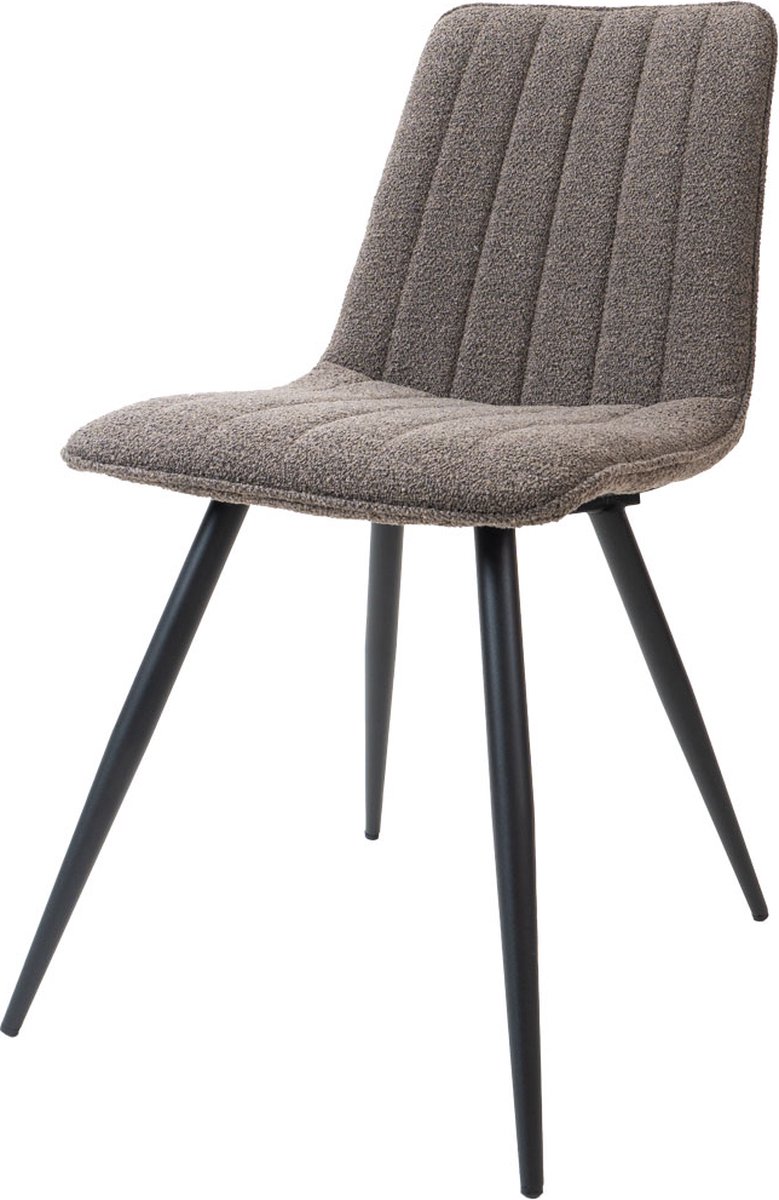 Home67 Eetkamerstoel Joppe Brown - Bouclé Kuipstoel in Scandinavische / Hotel Chique Stijl