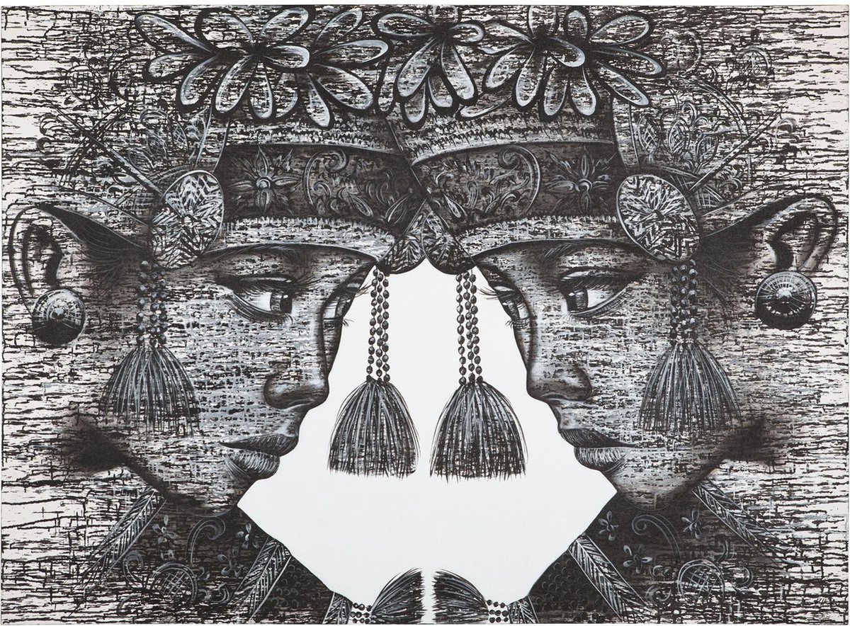 MUST Living Wall Art Balinese Twins schilderij op canvas – 150x110 cm