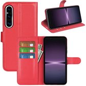 Sony Xperia 1 V Hoesje - MobyDefend Kunstleren Wallet Book Case (Sluiting Voorkant) - Rood - GSM Hoesje - Telefoonhoesje Geschikt Voor Sony Xperia 1 V