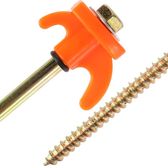 COM-FOUR® 24x tentharingen van staal - robuuste, lange grondharingen met schroefdraad voor kamperen en buiten - ideaal voor normale en harde grond met T-greep