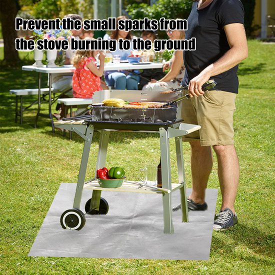 barbecue vloermat - antislip - 120 x 100 cm - bbq kleed barbecue vloermat - antislip - 120 x 100 cm - bbq kleed
