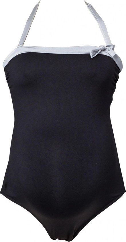 Daysskk Tankini voor zwangere vrouwen, tweedelig badpak, zwangerschapsbadpak, halterjurk, S-XXL, zwart, XXL