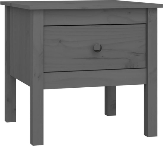vidaXL - Bijzettafels - 2 - st - 50x50x49 - cm - massief - grenenhout - grijs
